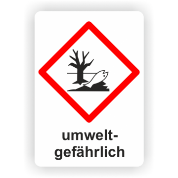 Gefahrensymbol GHS09 Umwelt- Gewässergefährdend,  umweltgefährlich, 26 x 37 mm, 12 St./VE
