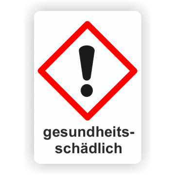 Gefahrensymbol GHS07 Ausrufezeichen,  gesundheitsschädlich, 26 x 37 mm, 12 St./VE