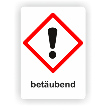 Gefahrensymbol GHS07 Ausrufezeichen, betäubend, 26 x 37 mm, 12 St./VE