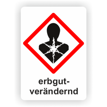 Gefahrensymbol GHS08 Gesundheitsgefahr,  erbgutverändernd, 26 x 37 mm, 12 St./VE