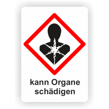 Gefahrensymbol GHS08 Gesundheitsgefahr,  kann Organe schädigen, 26 x 37 mm, 12 St./VE