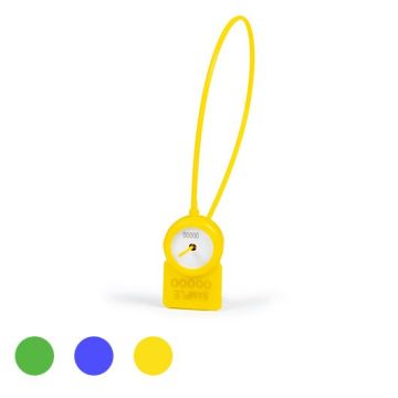 Individuelle Durchziehplombe MINI mit Fahne, 150 mm NL, Plombenband Ø 1,35 mm, vers. Farben