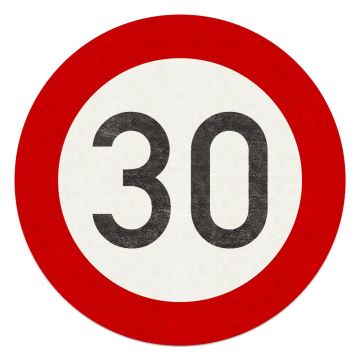 PREMARK Bodenzeichen Thermoplastik, Zulässige Höchstgeschwindigkeit 30 km/h, Ø 1500 mm