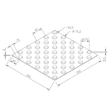 TacPad™ Granite, Taktile Noppenplatte, DIN 32984, MTA, zum Aufkleben, 300 x 300 mm, weiß