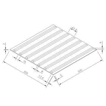 TacGuide™ Granite MX15 Taktile Rippenplatte, DIN 32984, zum Aufkleben, 300 x 300 mm, weiß
