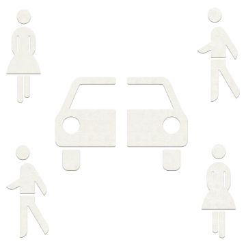 PREMARK Bodenzeichen Thermoplastik, Carsharing-Fahrzeuge, 1000 x 1000 mm