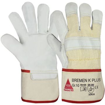 Hase Lederhandschuhe Bremen-K Plus, Größe 10, 12 Paar