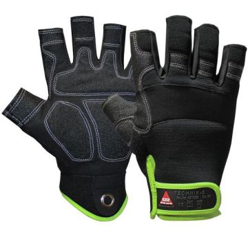 Hase Montagehandschuhe Technik 5, 5 offene Fingerkuppen und Klettverschluss, 10 Paar