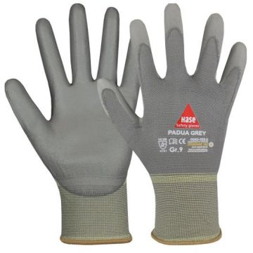 Hase Montagehandschuhe Padua Grey, für mechanische Arbeiten, 10 Paar