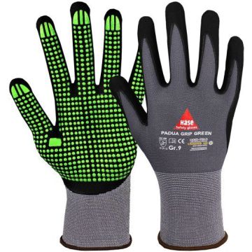 Hase Montagehandschuhe Padua Grip Green, mit Nitrilbenoppung, Größe 11, 10 Paar