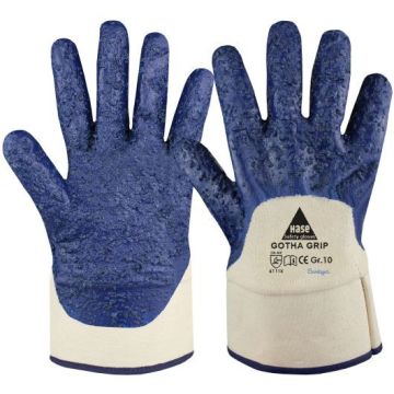Hase Nitrilhandschuhe Gotha Grip, blau, Größe 10, 12 Paar