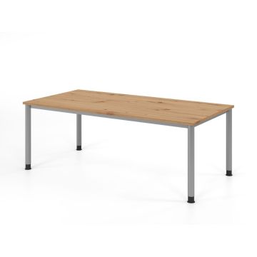 Hammerbacher Schreibtisch Hanna, 200 x 100 cm, höhenverstellbar von 68,5 bis 81 cm, asteiche