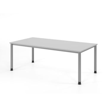 Hammerbacher Schreibtisch Hanna, 200 x 100 cm, höhenverstellbar von 68,5 bis 81 cm, grau