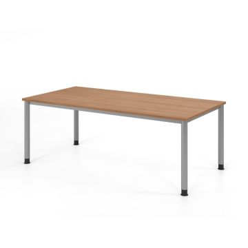 Hammerbacher Schreibtisch Hanna, 200 x 100 cm, höhenverstellbar von 68,5 bis 81 cm, nussbaum