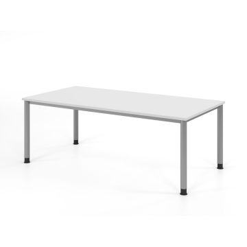 Hammerbacher Schreibtisch Hanna, 200 x 100 cm, höhenverstellbar von 68,5 bis 81 cm, weiß