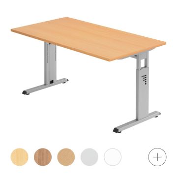 Hammerbacher Schreibtisch Mandy, 140 x 80 cm, höhenverstellbar von 65 bis 85 cm