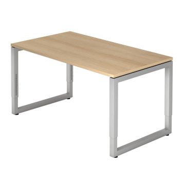 Hammerbacher Schreibtisch Ramona, 140 x 80 cm, höhenverstellbar von 65 bis 85 cm, eiche