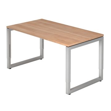 Hammerbacher Schreibtisch Ramona, 140 x 80 cm, höhenverstellbar von 65 bis 85 cm, nussbaum
