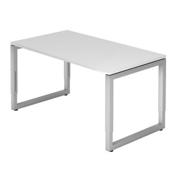 Hammerbacher Schreibtisch Ramona, 160 x 80 cm, höhenverstellbar von 65 bis 85 cm, weiß
