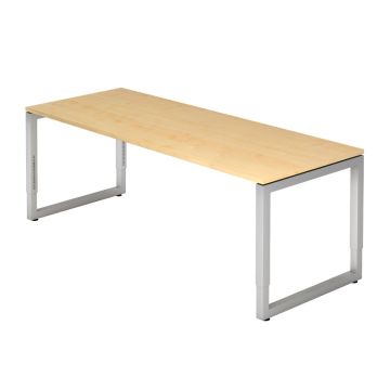 Hammerbacher Schreibtisch Ramona, 200 x 80 cm, höhenverstellbar von 65 bis 85 cm, ahorn
