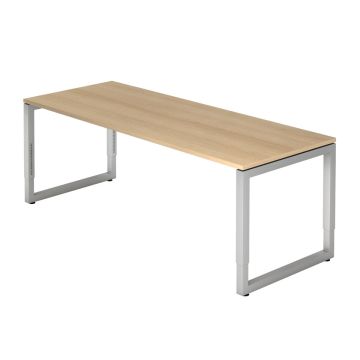 Hammerbacher Schreibtisch Ramona, 200 x 80 cm, höhenverstellbar von 65 bis 85 cm, eiche
