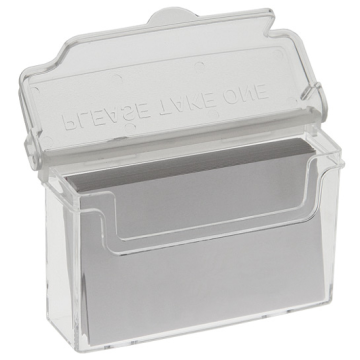Visitenkartenbox mit Deckel, wetterfest, Polystyrol, transparent