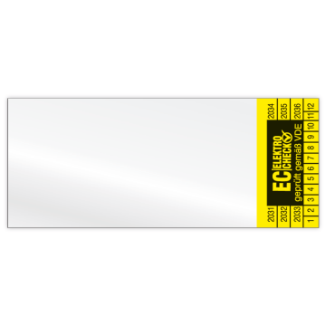 Kabelprüfplakette, EC Elektro Check geprüft gemäß VDE, 2031 - 2036, Vinylfolie, 60 x 25 mm, 80/Heft