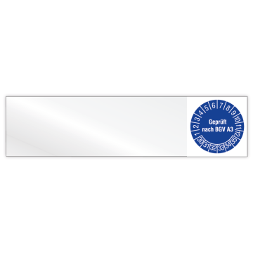 Kabelprüfplakette, Geprüft nach BGV A3, Jahr 2030 - 2035, Vinylfolie, verschied. Ausführungen, Heft
