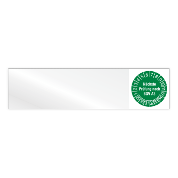 Kabelprüfplakette, Nächste Prüfung nach BGV A3, Jahr 2029 - 2034, Vinylfolie, vers. Ausführungen