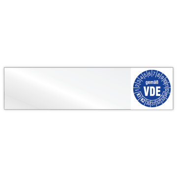 Kabelprüfplakette, gemäß VDE, K1/K2, Jahr 2030 - 2034, Vinylfolie, 100 x 25 mm, Heft