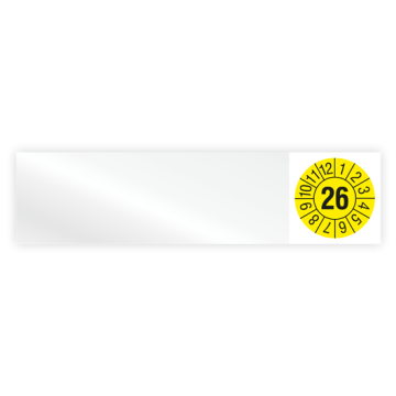Kabelprüfplakette, Monate / Jahr, 2026, Vinylfolie, verschiedene Ausführungen, Heft