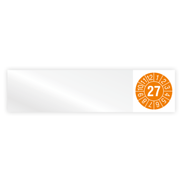 Kabelprüfplakette, Monate / Jahr, 2027, Vinylfolie, verschiedene Ausführungen, Heft