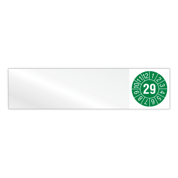 Kabelprüfplakette, Monate / Jahr, 2029, Vinylfolie, verschiedene Ausführungen, Heft