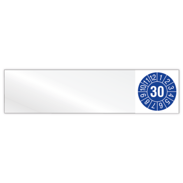 Kabelprüfplakette, Monate / Jahr, 2030, Vinylfolie, verschiedene Ausführungen, Heft