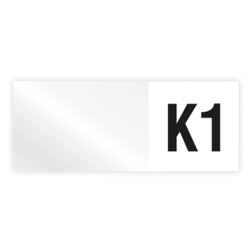 Kabelprüfplakette, K1, Vinylfolie, 50 x 20 mm, Heft