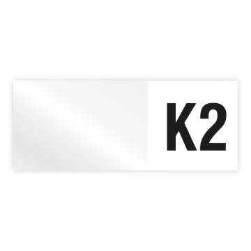Kabelprüfplakette, K2, Vinylfolie, 50 x 20 mm, Heft