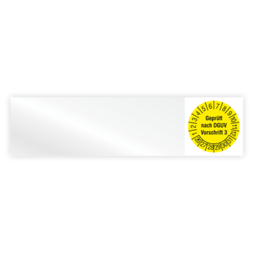 Kabelprüfplakette, Geprüft nach DGUV Vorschrift 3, Jahr 2026, Vinylfolie, versch. Ausführungen, Heft