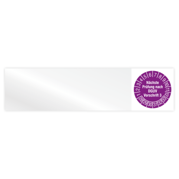 Kabelprüfplakette, Nächste Prüfung nach DGUV Vorschrift 3, 2028, Vinylfolie, vers. Ausführungen