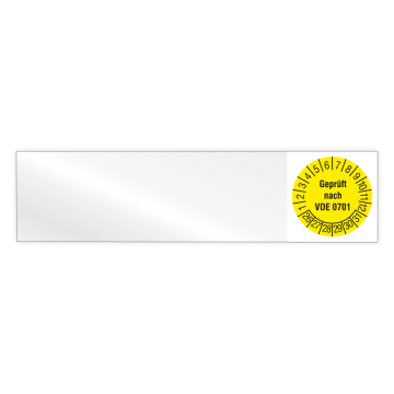 Kabelprüfplakette, Geprüft nach VDE 0701, Jahr 2026, Vinylfolie, versch. Ausführungen, Heft