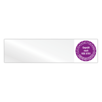 Kabelprüfplakette, Geprüft nach VDE 0701, Jahr 2028, Vinylfolie, versch. Ausführungen, Heft