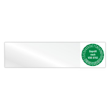 Kabelprüfplakette, Geprüft nach VDE 0702, Jahr 2029, Vinylfolie, versch. Ausführungen, Heft