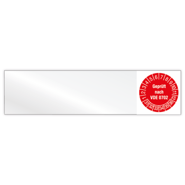 Kabelprüfplakette, Geprüft nach VDE 0702, 2031, Vinylfolie