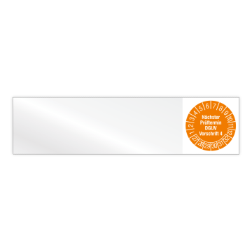 Kabelprüfplakette, Nächster Prüftermin DGUV Vorschrift 4, 2027, Vinylfolie, vers. Ausführungen