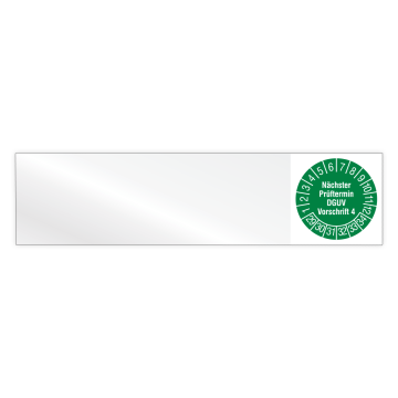 Kabelprüfplakette, Nächster Prüftermin DGUV Vorschrift 4, 2029, Vinylfolie, vers. Ausführungen