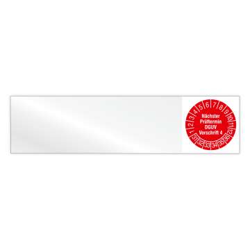 Kabelprüfplakette, Nächster Prüftermin DGUV Vorschrift 4, 2031, Vinylfolie, vers. Ausführungen
