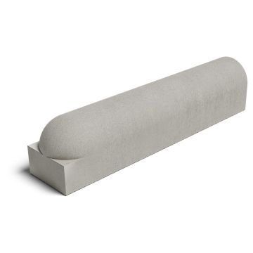 Tasiko® Parkstopp Hochbord als Endstein Enden gerade/rund, 900x200x200 mm Grau