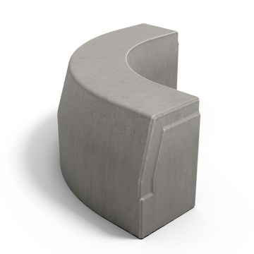 Tasiko® Hochbord Kurve 90° R:500 mm Typ KS2-7.1, 625x200x300 mm, grau