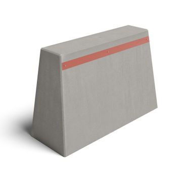 Tasiko® Trapezpoller 1000x380x650 mm Grau mit Reflexfolie rot