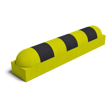 Tasiko® Parkstopp Hochbord als Einzelstein Enden rund, 1000x200x200 mm Gelb/Schwarz lackiert
