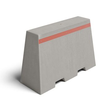 Tasiko® Trapezstein 1000x380x650 mm, Grau, mit Zinkenaussparung und Reflexfolie rot, waagerecht